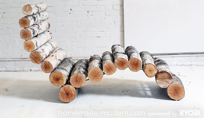 DIY - build a lounge chair out of logs