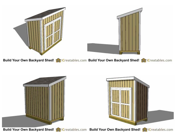 4x8 Lean To Shed Kit - Door on High Side - Parr Lumber