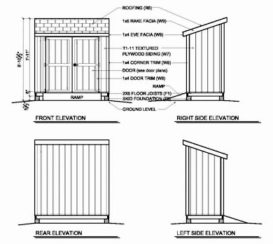 4x8 Lean To Shed Kit - Door on Short Side - Parr Lumber