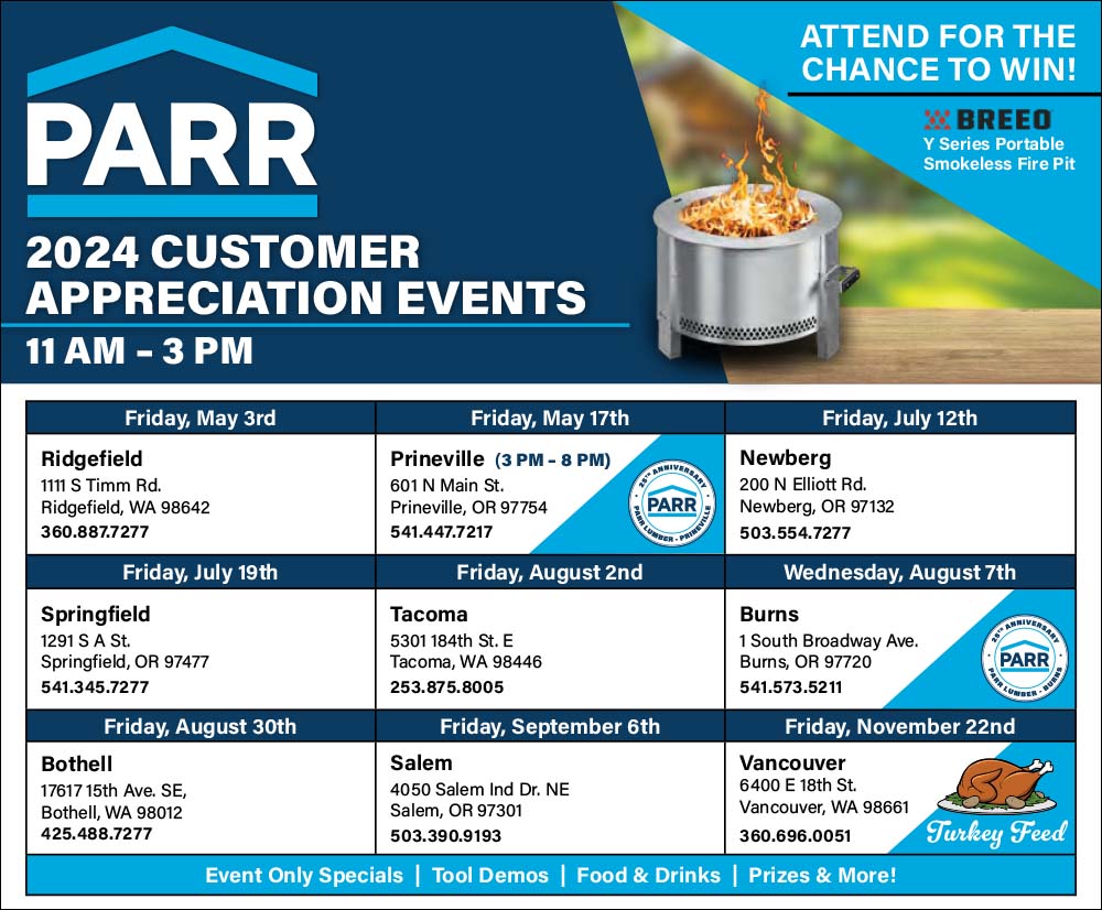 Parr Lumber Customer Appreciation Events 2024